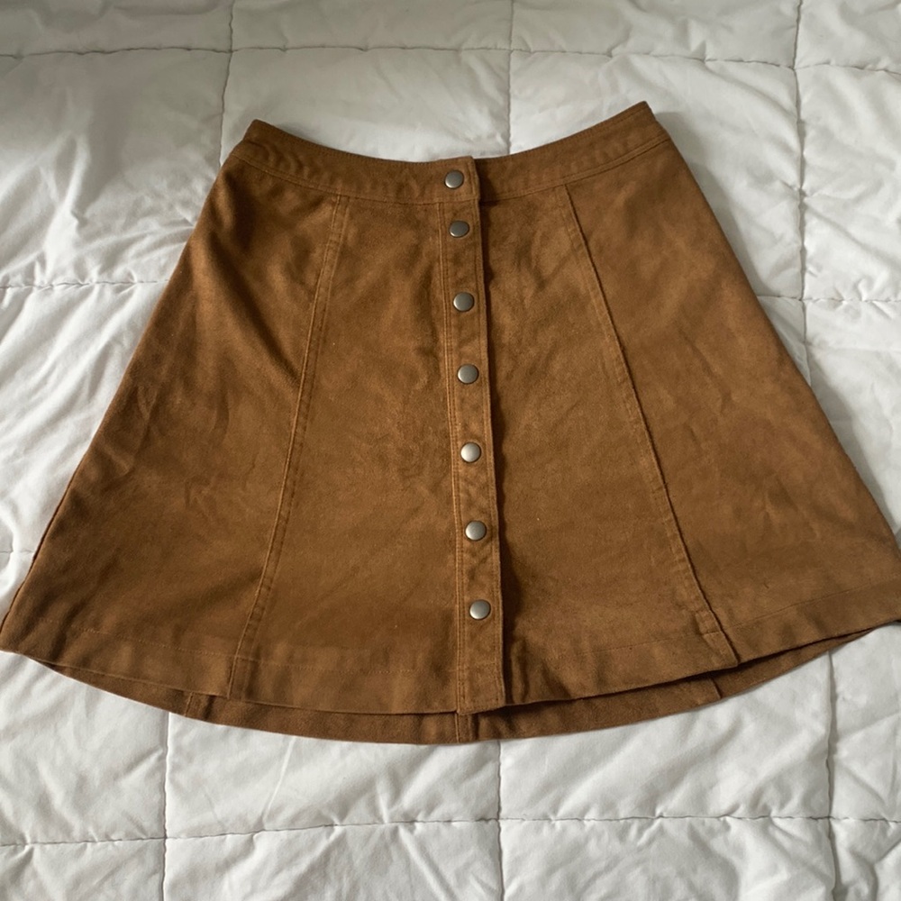 Abercrombie and Fitch suede button down skirt